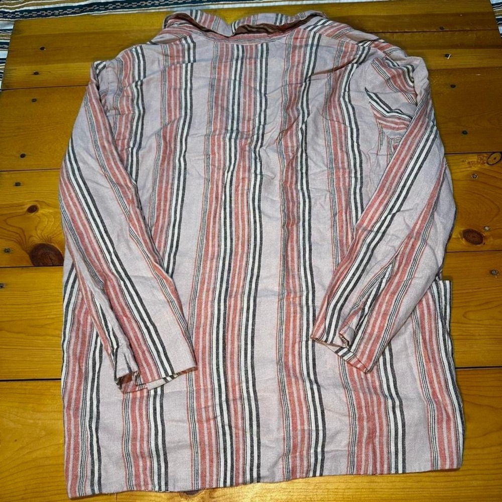 Free People Blazer Cardigan Pink Striped Lightweight Jacket XS - Picture 4 of 4